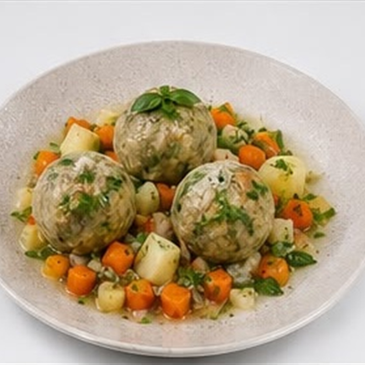 Veganes Gemüsetöpfchen mit Knödeln